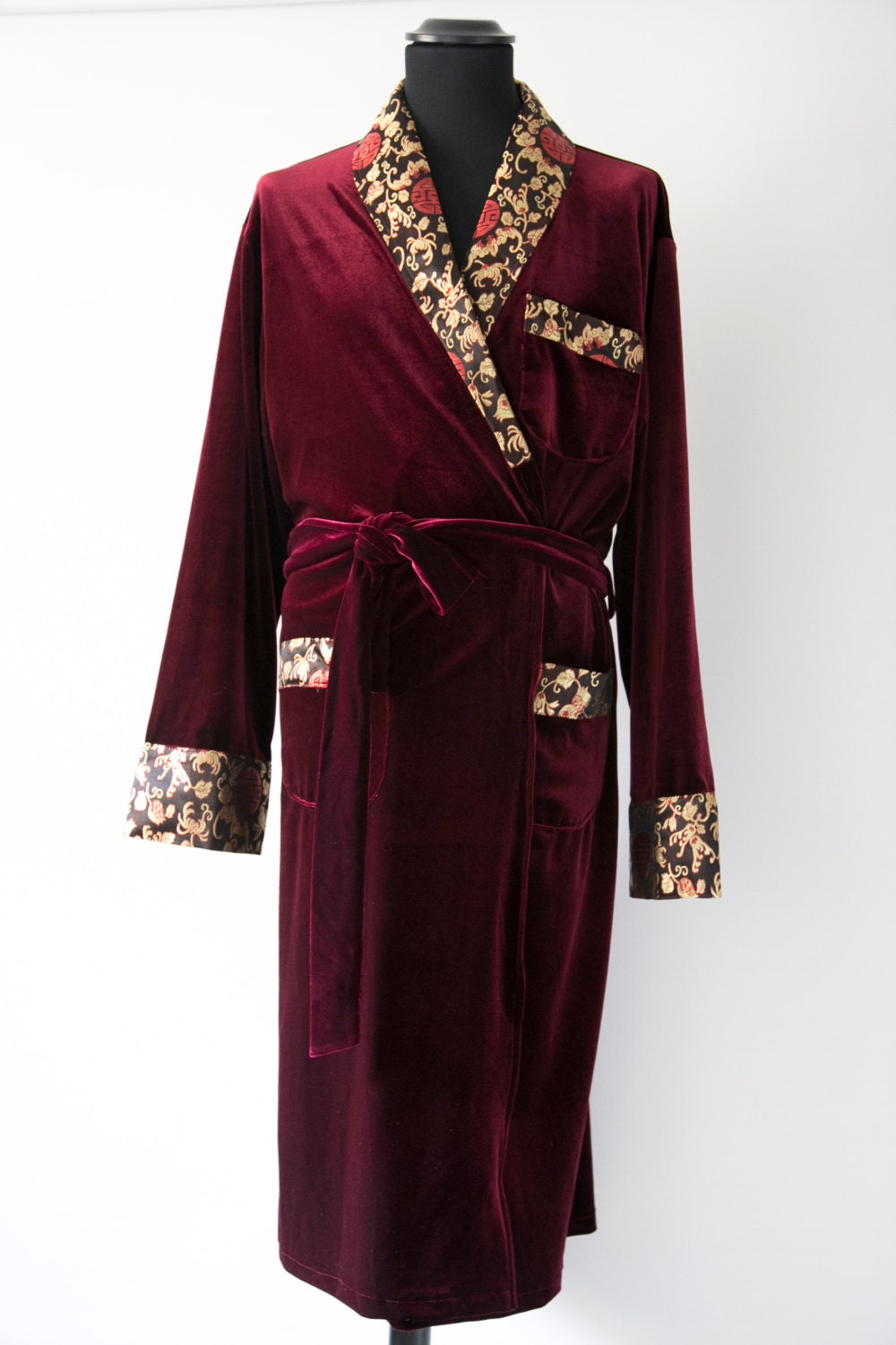 mens velvet bathrobe