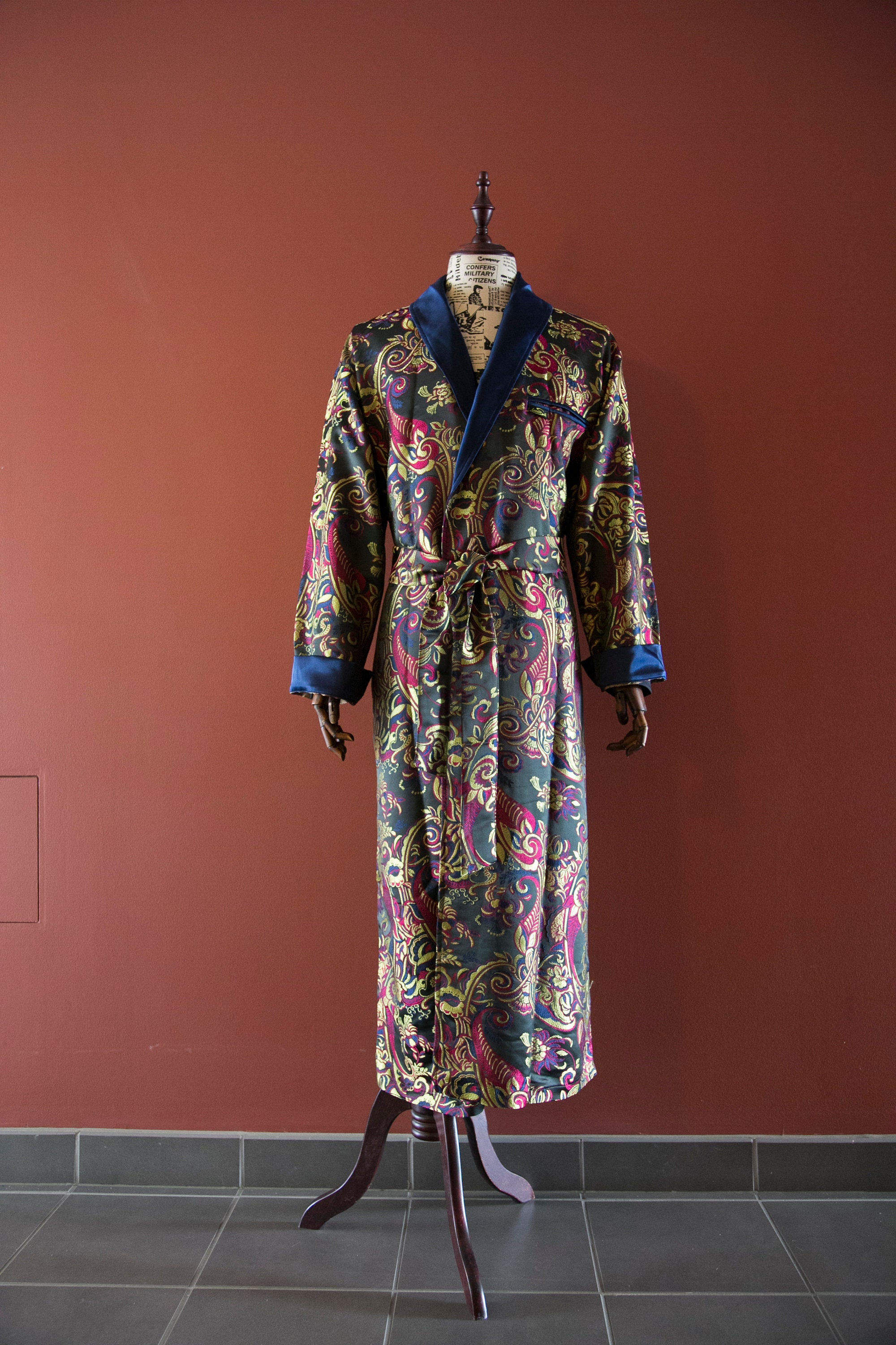 Silk Sleeping Gown For Men Hospital Gown Victorian Gentlement Style Wedding Gift