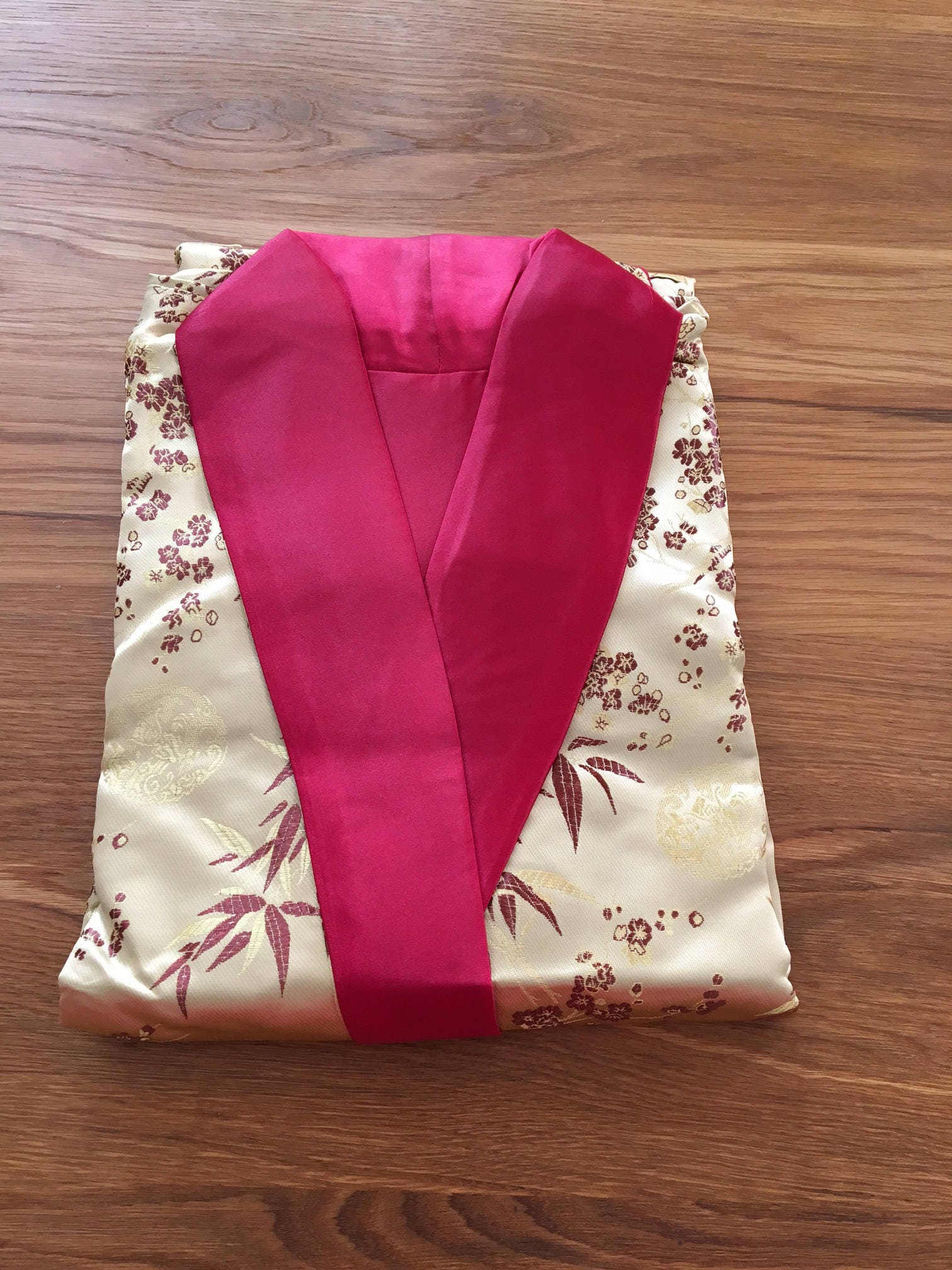 men's embroidered silk robe