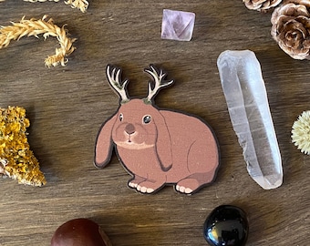 Cute Jackalope Needle Minder - Animal Neodymium Magnet Wood Animal Needle Minder Cross Stitch Tool Embroidery Accessory