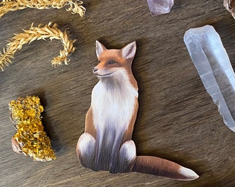 Large Fox Needle Minder - Woodland Animal Neodymium Magnet Wooden Animal Needle Minder Cross Stitch Tool Embroidery Accessory