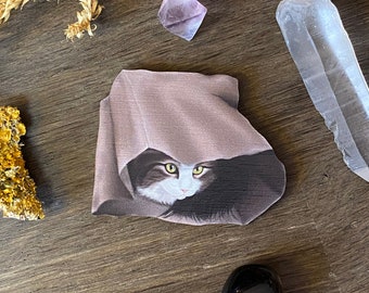 Cutest Cat in a Bag Needle Minder - Animal Cat Neodymium Magnet Wooden Animal Needle Minder Cross Stitch Tool Embroidery Accessory