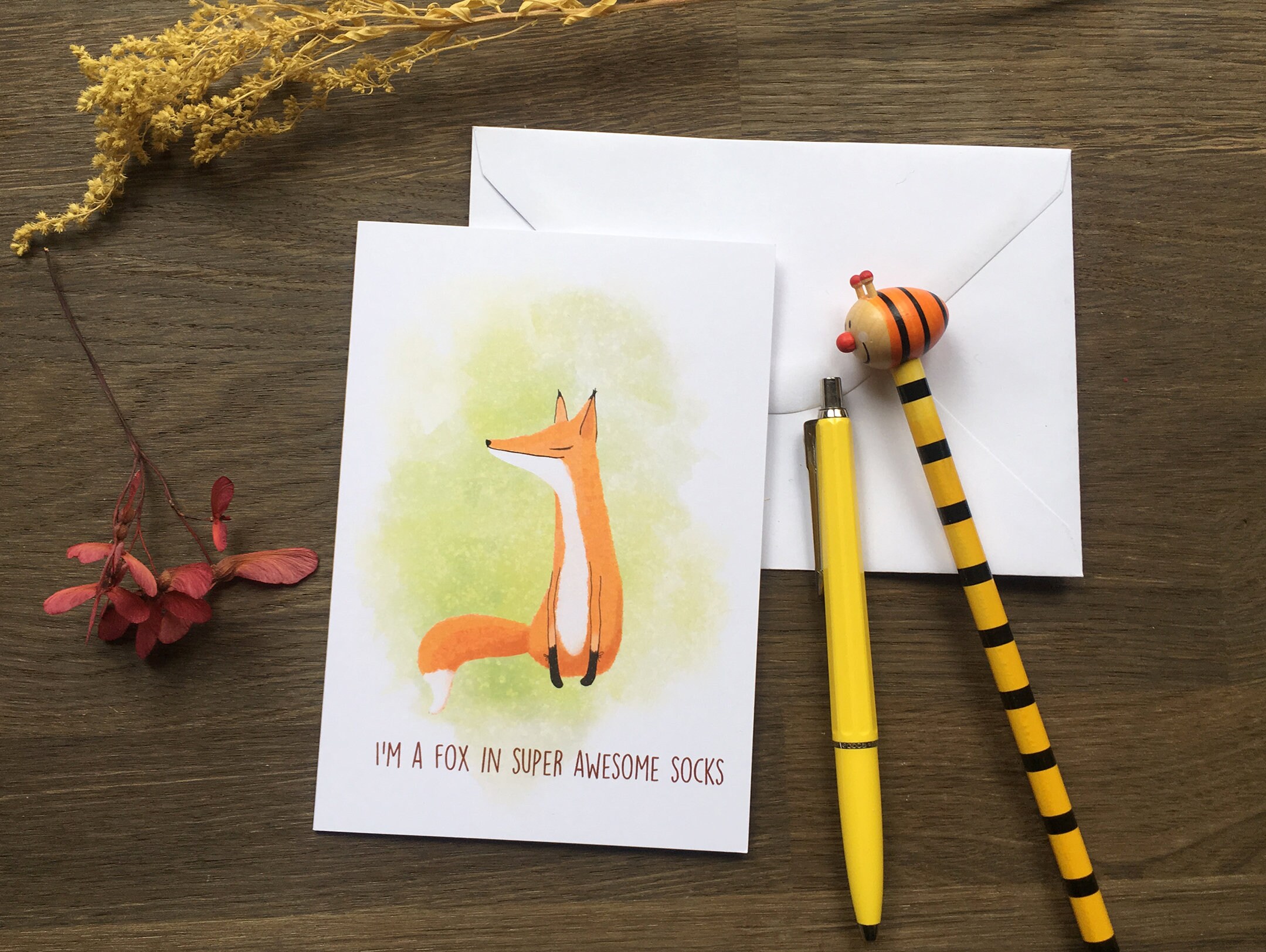 Fox in Socks Greeting Card Woodland Animals Illustration Blank - Etsy Fox in Socks Greeting Card Woodland Animals Illustration Blank - Etsy