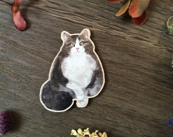 Cutest Cat Needle Minder - Animal Kitty Neodymium Magnet Wooden Animal Needle Minder Cross Stitch Tool Embroidery Accessory