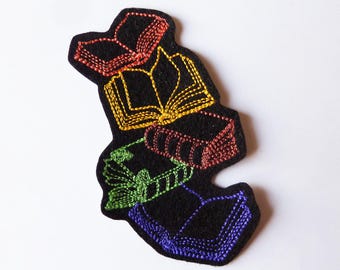 Livres (2 couleurs) écusson broderie patch thermocollant