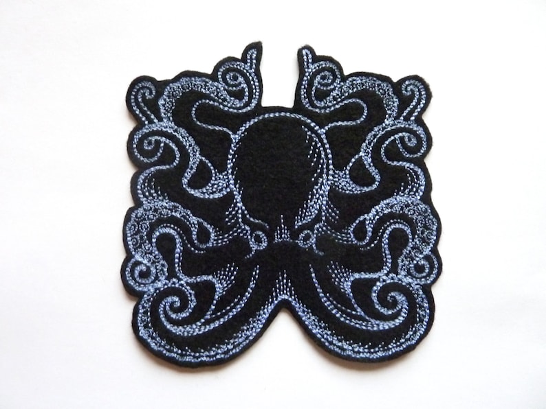 Patch 2 models embroidery octopus iron-on patch image 2