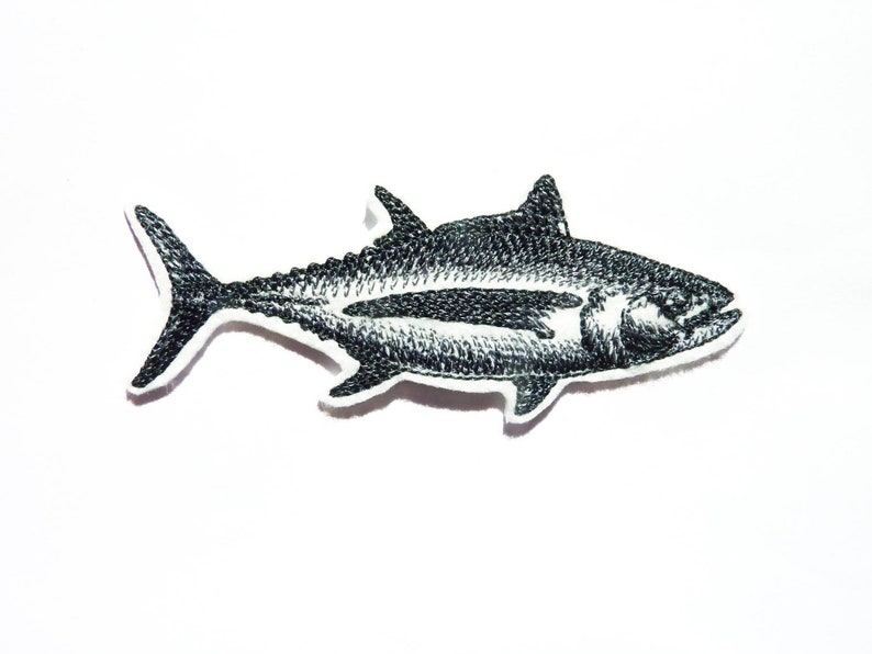 Patch poisson thon albacore, écusson, broderie thermocollante image 1