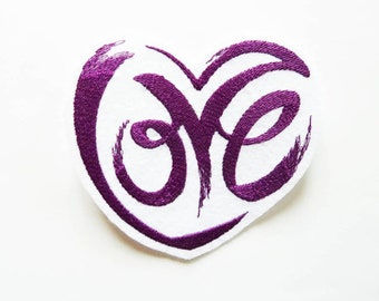 Love in heart (several colors) iron-on patch