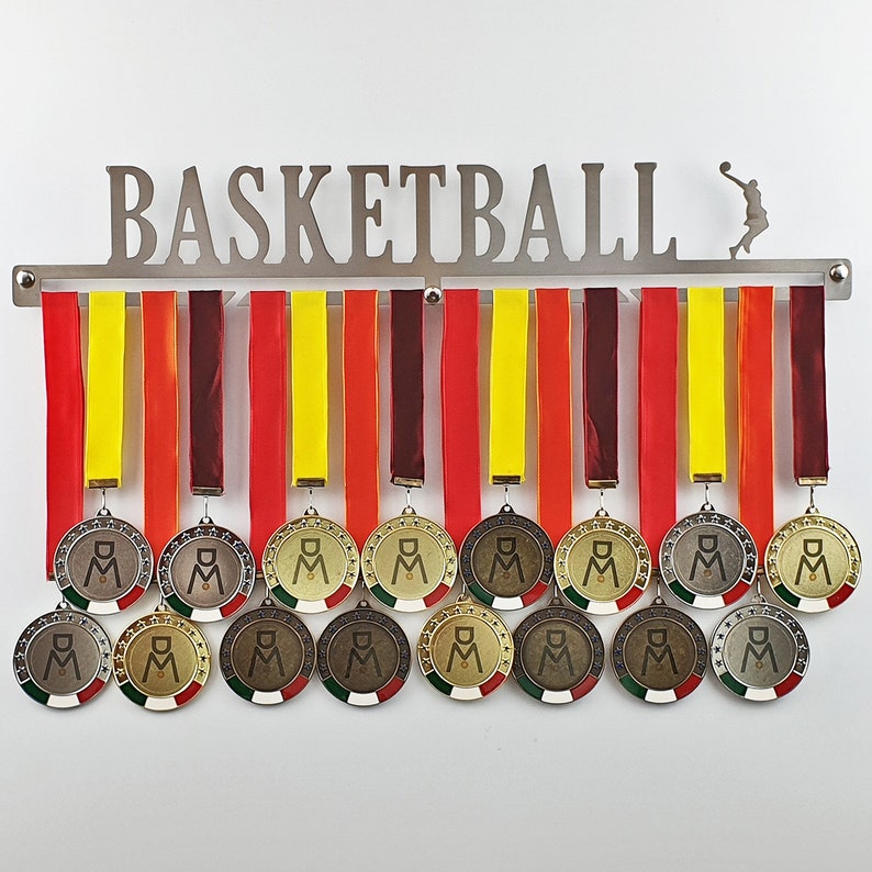 BASKETBALL Stainless Steel Wall Medal Hanger 100 Made in Etsy UK