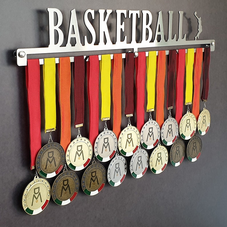 BASKETBALL Stainless Steel Wall Medal Hanger 100 Made in Etsy UK