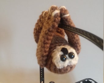 Crocheted Baby Sloth, Sloth, Baby Sloth, Tiny Sloth, Finger Sloth, Ready To Ship, Stuffed Sloth, Amigurumi, Toy Sloth, Mini Sloth, Plushie