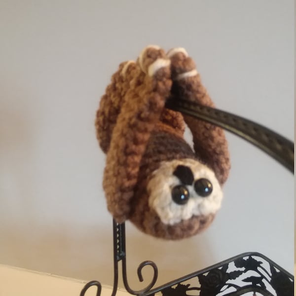 Crocheted Baby Sloth, Sloth, Baby Sloth, Tiny Sloth, Finger Sloth, Ready To Ship, Stuffed Sloth, Amigurumi, Toy Sloth, Mini Sloth, Plushie