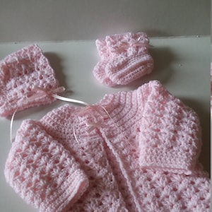 Baby Sweater Set, Crocheted Sweater Set, Infant Sweater Set, Newborn ...