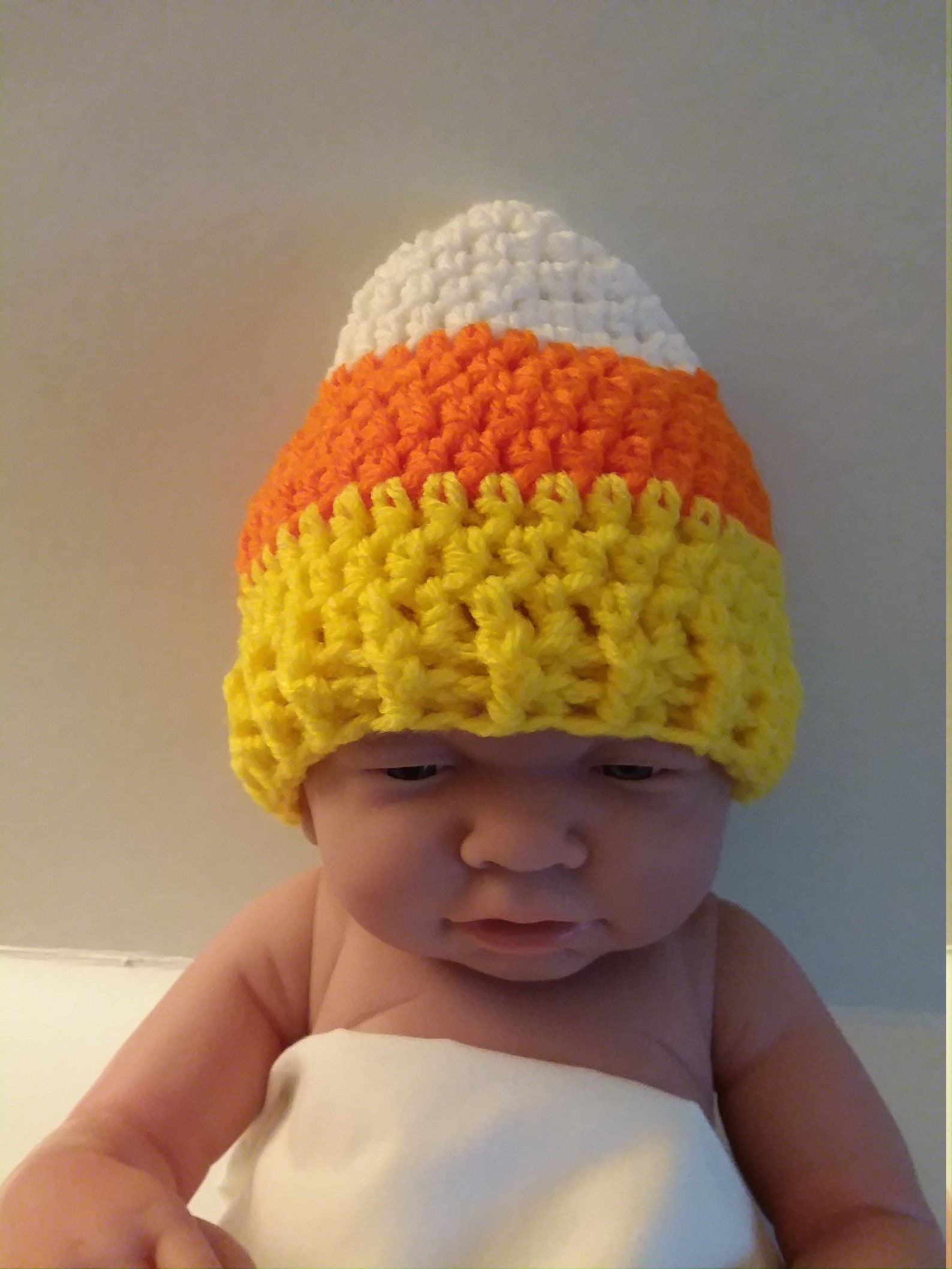 Crocheted Candy Corn Hat Candy Corn Halloween Hat Baby Etsy