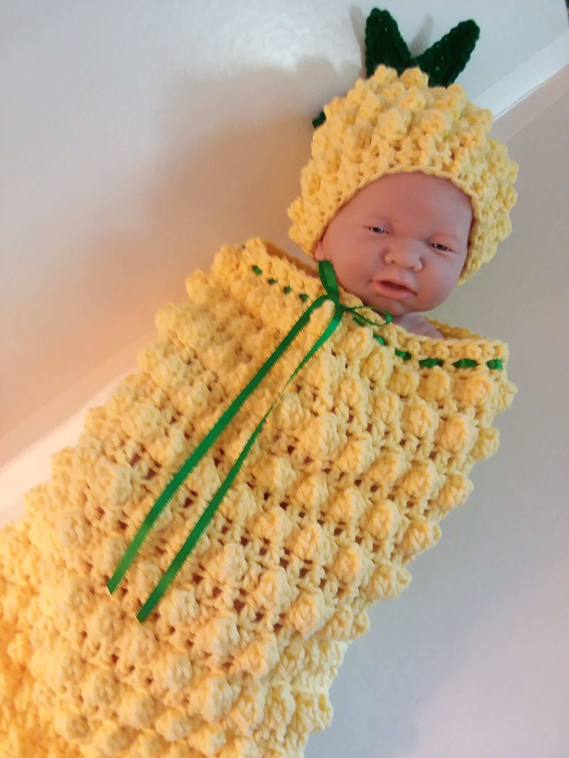 Crocheted Pineapple Baby Cocoon Set Pineapple Cocoon Crochet Etsy