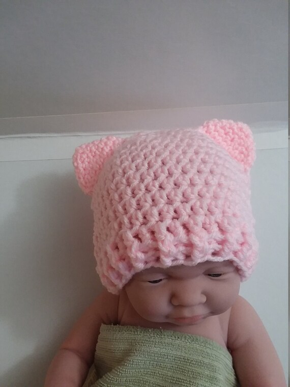 Crocheted Infant Cat Hat Baby Cat Hat 