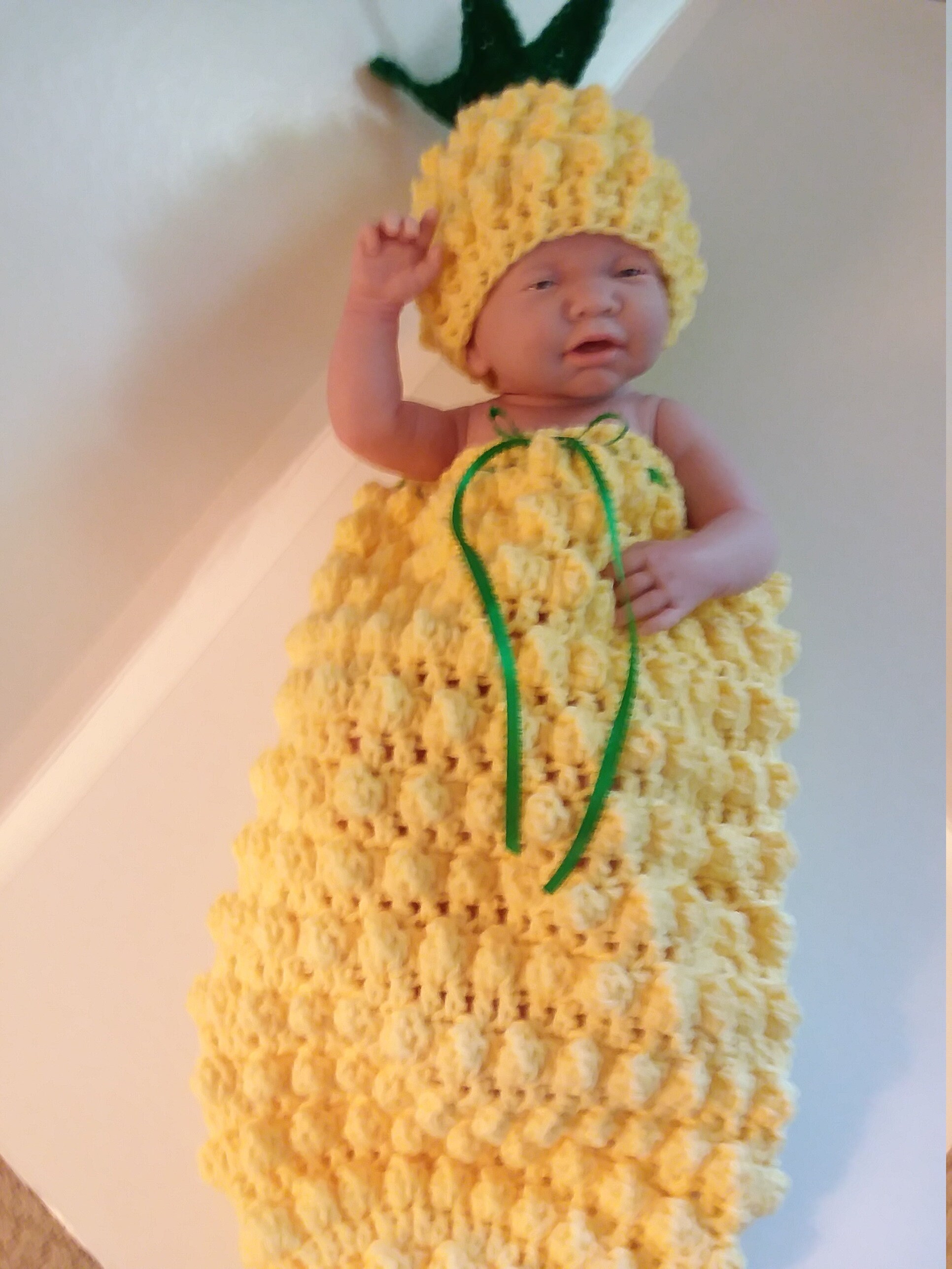 Crocheted Pineapple Baby Cocoon Set Pineapple Cocoon Crochet Etsy