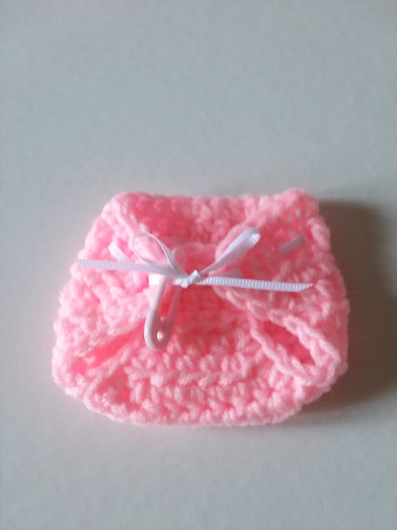 Crocheted Baby Shower Diaper Cover Party Favors Ten Pink Etsy