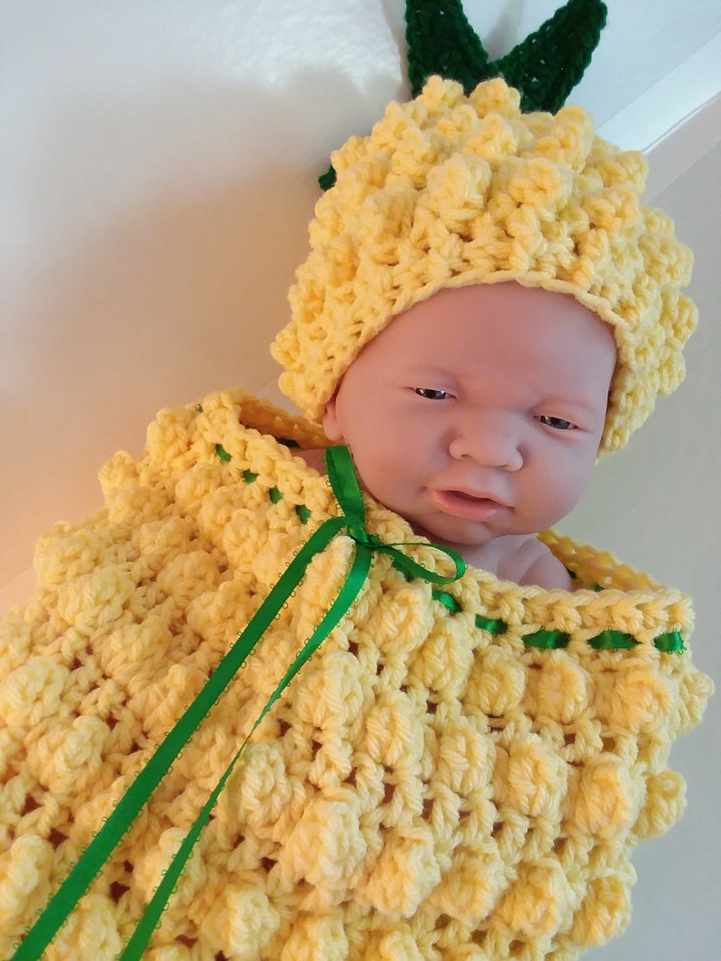 Crocheted Pineapple Baby Cocoon Set Pineapple Cocoon Crochet Etsy