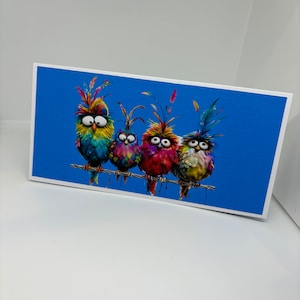 Carte oiseaux originale, carte drôle, carte d'anniversaire, rétablissement, merci, retraite, fille, petite-fille, ami, frère, papa, mari, sœur, maman