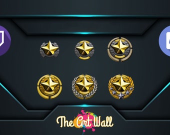 6 x Twitch Sub Badges / The Star Subs Badges