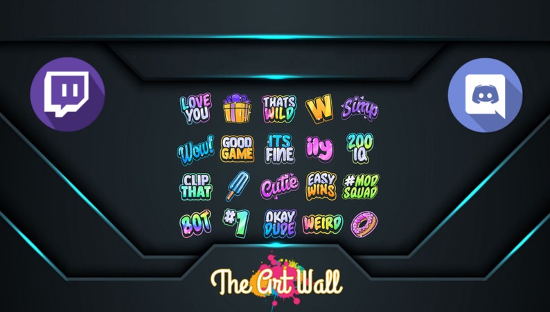 24 X Twitch and Discord Text Emotes to Bring Your Streaming to - Etsy