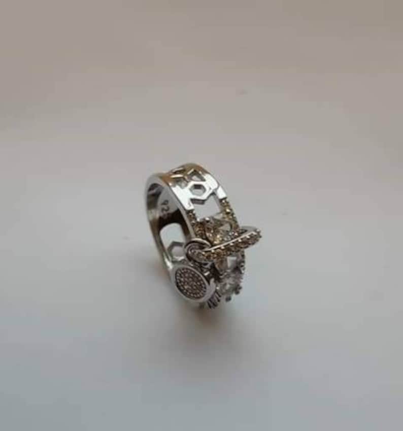 Gorgeous women 925 Silver wedfing rings Jewerly white sapphire ring size 7