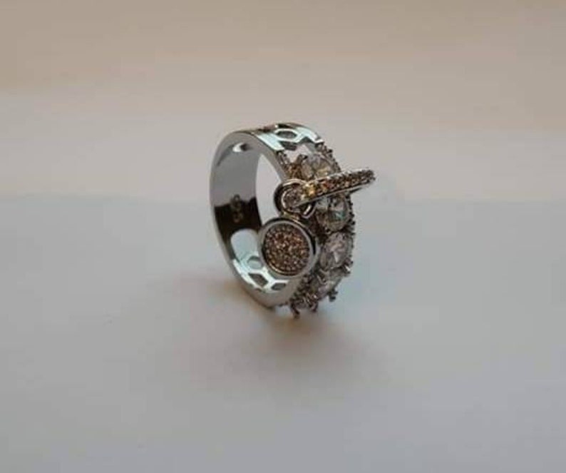 Gorgeous women 925 Silver wedfing rings Jewerly white sapphire ring size 7