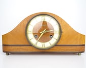 German HERMLE Vintage Retro Mantel Mantle Desk Shelf Clock (Junghans Kienzle Mauthe era)