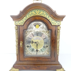 Vintage Tischuhr BEAUTIFUL holländische antike Manteluhr MondphaseWarmink dekorative Mid Century Uhr