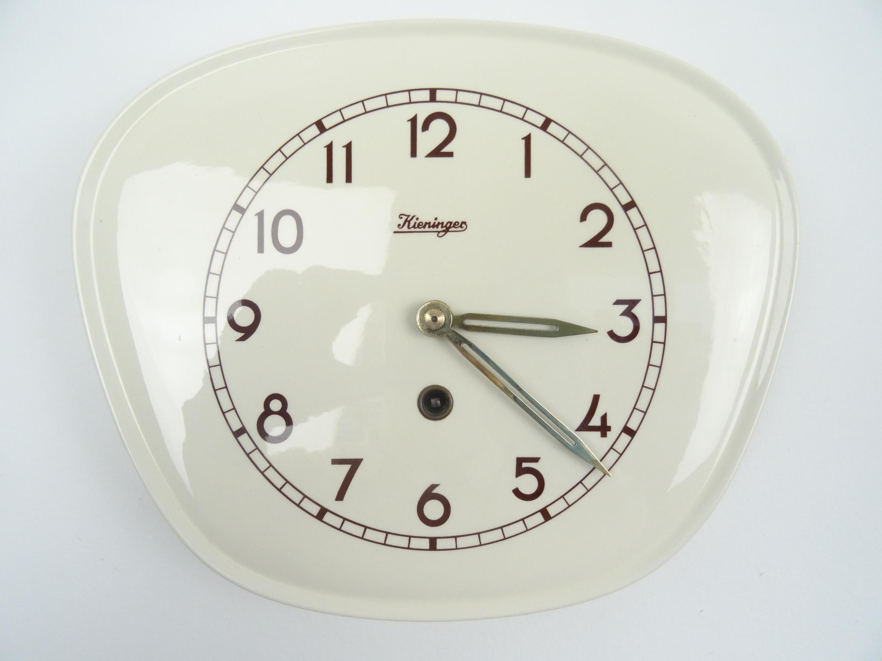 Kieninger キーニンガー 陶器製キッチンクロック壁掛け時計ドイツ