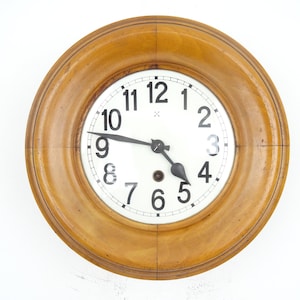Antique Clock Wall JUNGHANS Old German School Jugendstil Wooden Clock