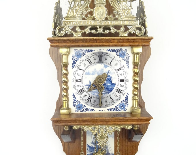 Zaanse Zaandam Delft Vintage Dutch Clock Antique Wall 8 Day Etsy