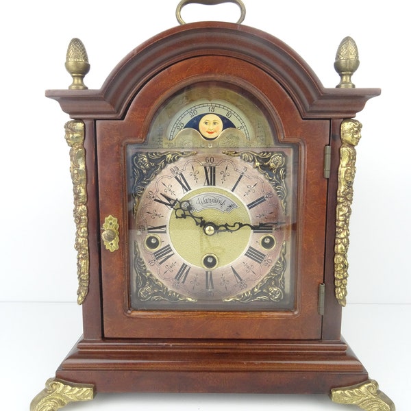 Dutch Vintage Antique Warmink Wuba WESTMINSTER Mantel Mantle Desk Table Shelf Clock (Junghans Mauthe Hermle era)