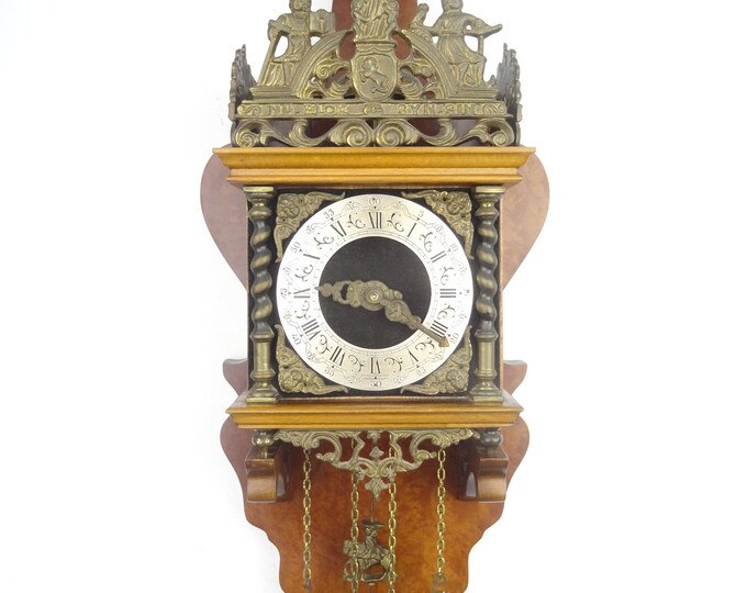 Antique Vintage Zaanse Wall Clock Zaandam Dutch 8 Day Holland