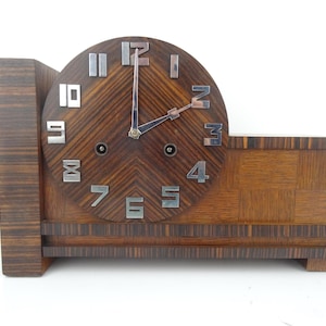 Antique Table Clock MASTERPIECE Old German Junghans Jugendstil Wooden Mantle Clock