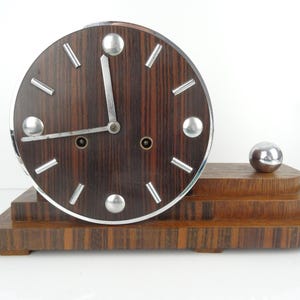Antique Table Clock MASTERPIECE Old German Junghans Jugendstil Wooden Mantle Clock