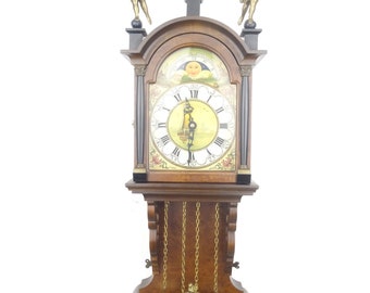 Horloge murale vintage hollandaise ancienne, pendule frison 8 jours (époque Warmink Wuba Junghans Hermle Kienzle Zaanse)