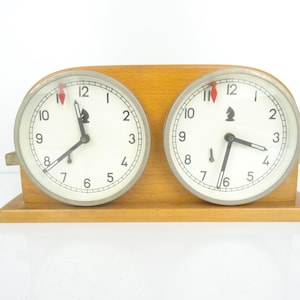 Vintage Chess Clock Hungarian MOM Antique Chess Clock Vintage Chess Timer Wooden Chess Clock