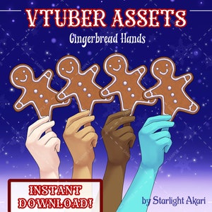Vtuber / PNGtuber - Gingerbread Cookie Hands - Winter Holiday Collection