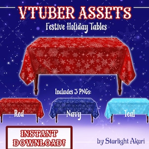 Vtuber / PNGtuber - Festive Tables Asset - Winter Holiday Collection