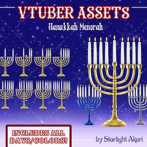 Vtuber / PNGtuber - Hanukkah Menorah (ALL DAYS INCLUDED)