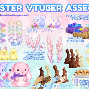Vtuber/ PNGtuber Easter Asset Collection (Deluxe)