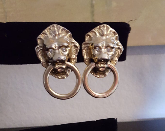 KJL for Avon, Lion Head Door Knocker Piercing Earring. Etsy