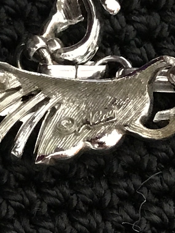 Vintage Coro Pegasus Collar Necklace-Silver Tone … - image 5