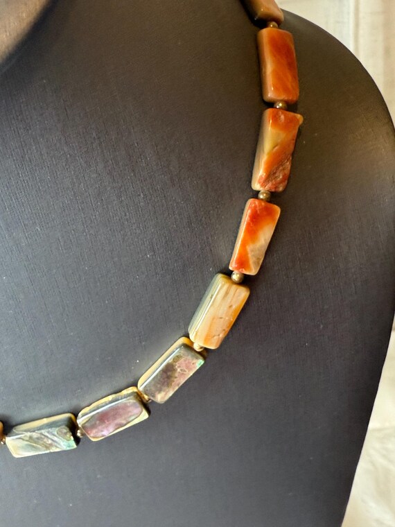 Vintage Abalone Shell-Rectangular Red Abalone Til… - image 3