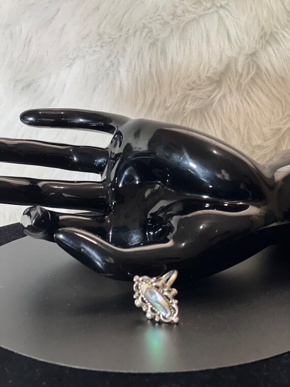 Vintage Abalone Adjustable Ring-Abalone Paua Shel… - image 8