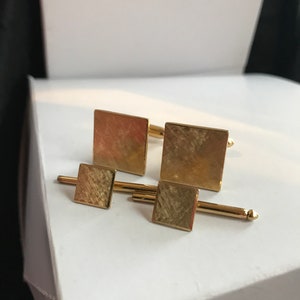 Vintage DB Dolan Bullock 1/20 14k gf Tuxedo Cufflinks & Stud Set