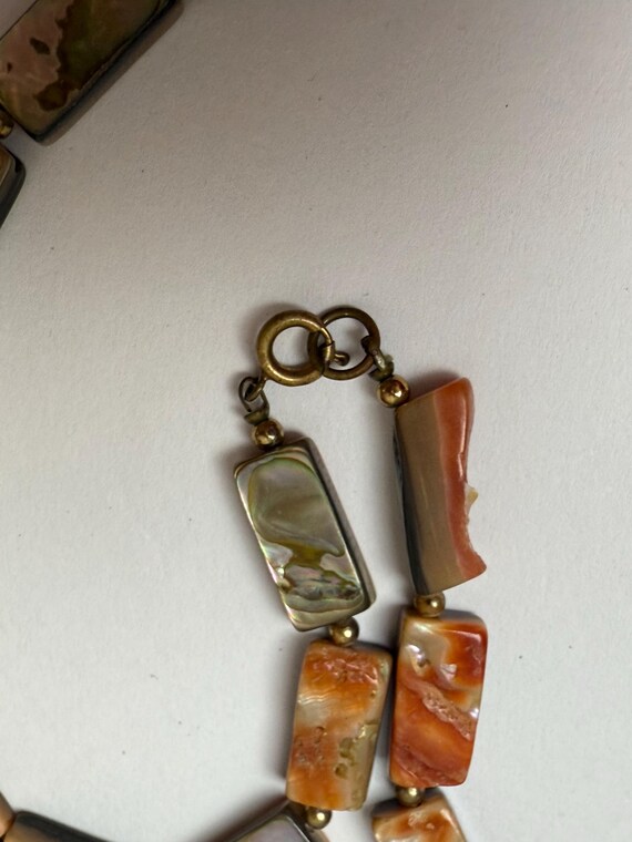 Vintage Abalone Shell-Rectangular Red Abalone Til… - image 4