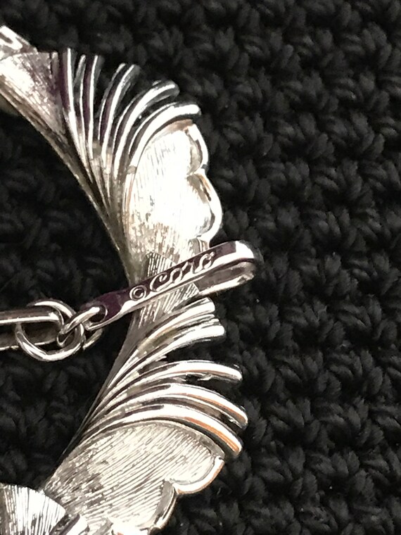 Vintage Coro Pegasus Collar Necklace-Silver Tone … - image 4